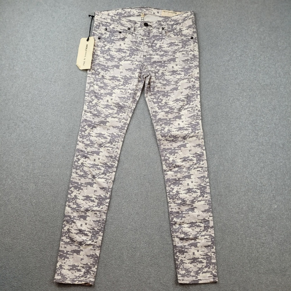 Rag & Bone Skinny Pants Women 29 Grey Camo Digital Print W1502O337